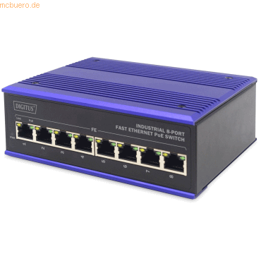 Assmann DIGITUS DN-650108 Industr. 8-Port Fast Ethernet PoE Switch von Assmann