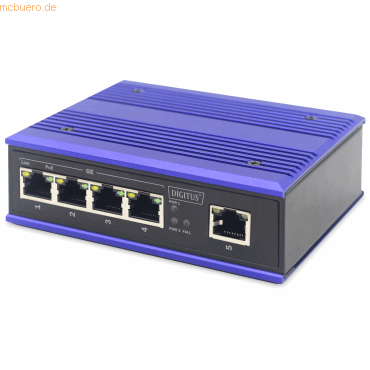 Assmann DIGITUS DN-651120 Industr. 4-Port Gigabit PoE Switch +1 UPlink von Assmann
