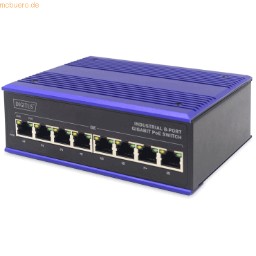 Assmann DIGITUS DN-651121 Industrieller 8-Port Gigabit PoE Switch von Assmann