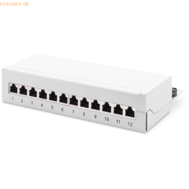 Assmann DIGITUS Desktop CAT 6A 12-Port Patch Panel, geschirmt, grau von Assmann