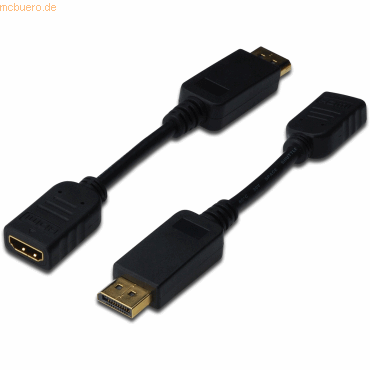 Assmann DIGITUS DisplayPort Adapterkabel, DP-HDMI Typ A St/Bu 0.15m von Assmann