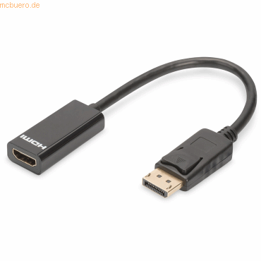 Assmann DIGITUS DisplayPort Adapterkabel DP-HDMITyp A 0.15m DP1.1a sw. von Assmann