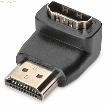 Assmann DIGITUS HDMI Adapter Typ A 90ø gewinkelt St/Bu UltraHD schwarz von Assmann