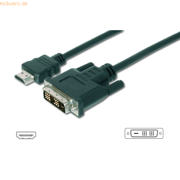 Assmann DIGITUS HDMI Adapter Typ A-DVI/18+1 St/St 10m Full HD schwarz von Assmann