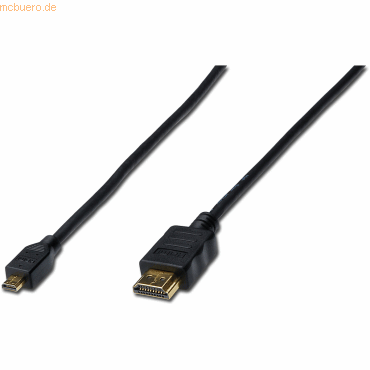 Assmann DIGITUS HDMI Anschlusskabel Typ A St/St 1.0m Full HD schwarz von Assmann