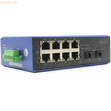 Assmann DIGITUS Industrial 8 +2-Port Gigabit Ethernet Switch Assmann DIGITUS Industrial 8 +2-Port Gigabit Ethernet Switch von Assmann