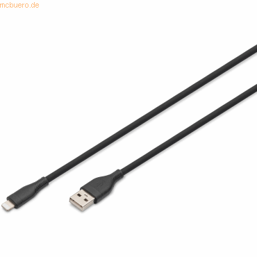 Assmann DIGITUS Lightning Silikon Kabel, USB-A - Lightning 0,5m, black Assmann DIGITUS Lightning Silikon Kabel, USB-A - Lightning 0,5m, black von Assmann