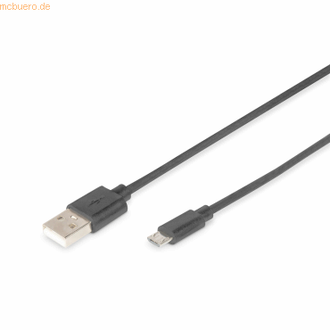 Assmann DIGITUS Micro USB 2.0 Anschlusskabel Typ A-mikro B St/St, 1,8m von Assmann