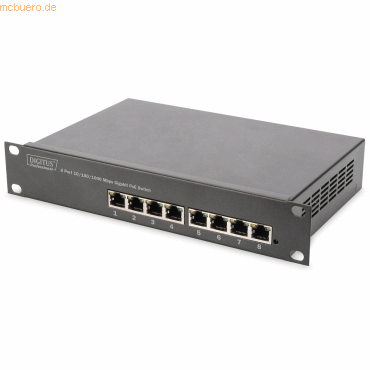 Assmann DIGITUS Professional 10Zoll 8-Port Gigabit Ethernet PoE Switch von Assmann