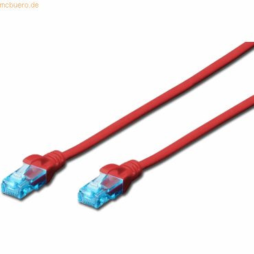 Assmann DIGITUS Professional CAT 5e U-UTP Patchkabel, 0,5 m, Rot Assmann DIGITUS Professional CAT 5e U-UTP Patchkabel, 0,5 m, Rot von Assmann