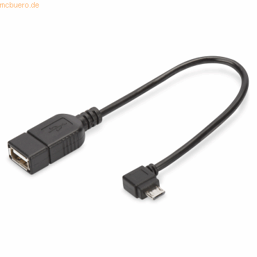 Assmann DIGITUS USB 2.0 Adapterkabel, OTG, Typ micro B - A St/Bu,0.15m von Assmann