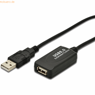 Assmann DIGITUS USB 2.0 Aktives USB 2.0 Verlängerungskabel 5m von Assmann