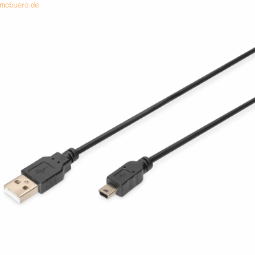 Assmann DIGITUS USB 2.0 Anschlusskabel, Typ A - mini B (5pin) 1.0m von Assmann