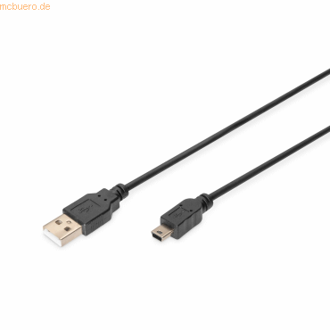 Assmann DIGITUS USB 2.0 Anschlusskabel, Typ A - mini B (5pin) 1.0m von Assmann