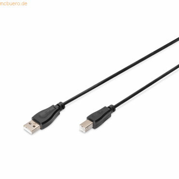 Assmann DIGITUS USB 2.0 Typ A-B St/St 1.8m Anschlusskabel schwarz von Assmann