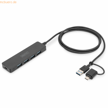 Assmann DIGITUS USB 3.0 Hub 4-Port, Slim Line Assmann DIGITUS USB 3.0 Hub 4-Port, Slim Line von Assmann