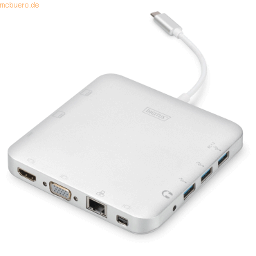 Assmann DIGITUS Universal Docking Station, USB Typ-C, 11-port silber Assmann DIGITUS Universal Docking Station, USB Typ-C, 11-port silber von Assmann