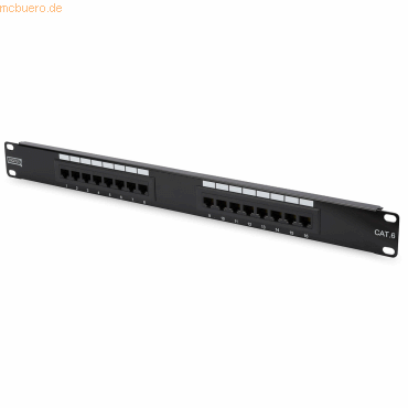 Assmann DIGITUS cat.6, Class E Patchpanel, ungeschirmt 16-Port Schwarz von Assmann