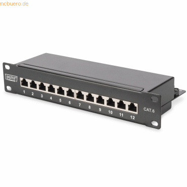 Assmann DIGITUS cat.6, Klasse E Patchpanel, geschirmt 12-Port Schwarz von Assmann