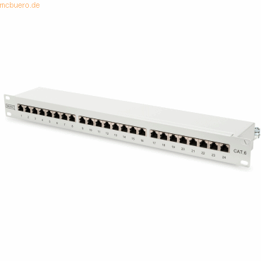 Assmann DIGITUS cat.6, Klasse E Patchpanel, geschirmt 24-Port Grau von Assmann