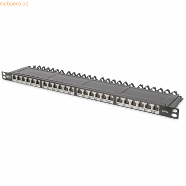 Assmann DIGITUS cat.6A 19- Patchpanel 0,5HE 24-Port schwarz von Assmann