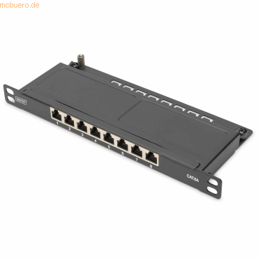 Assmann Digitus Cat.6A Patch Panel geschirmt, 8-Port, 0,5 HE, schwarz Assmann Digitus Cat.6A Patch Panel geschirmt, 8-Port, 0,5 HE, schwarz von Assmann