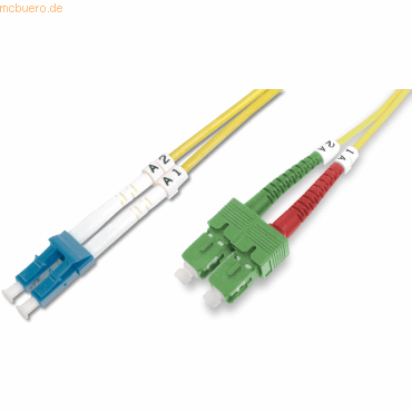 Assmann LWL Patchk. SC (APC)/LC (PC), Singlem. 09/125 µ, Duplex 1m von Assmann