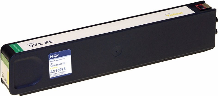 Astar - Gelb - kompatibel - Tintenpatrone (Alternative zu: HP 971XL) - für HP Officejet Pro X451dn, X451dw, X476dn MFP, X476dw MFP, X551dw, X576dw MFP von Astar
