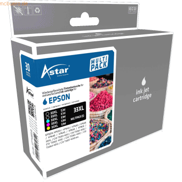 Astar Tintenpatrone Astar AS45530 schwarz/photoschwarz/cyan/magenta/ge von Astar