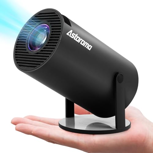 Mini Beamer, 5G WiFi Bluetooth Projector 4K 200 ANSI Smart Projector.130 Zoll Bildschirm,180-Grad-Flip Tragbarer Projektor,Eingebaute Android OS 11.0 Heimkino Beamer (Grauschwarz) von Astarama