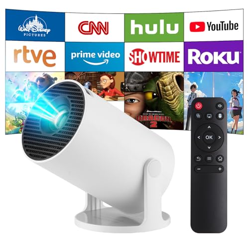 Mini Beamer, Upgrade 4K Smart Heimkino Projektor mit Android 11, 2.4/5G Dual WiFi6, Bluetooth5.4, Auto Trapezkorrektur, 180-Grad-Drehung, 130-Zoll-Display für Phone/PC/Lap (Weiß) Mini Beamer, Upgrade 4K Smart Heimkino Projektor mit Android 11, 2.4/5G Dual WiFi6, Bluetooth5.4, Auto Trapezkorrektur, 180-Grad-Drehung, 130-Zoll-Display für Phone/PC/Lap (Weiß) von Astarama