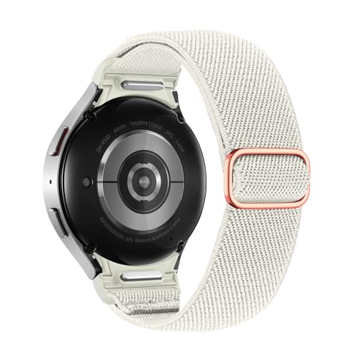 Astorgos Elastisches Armband Kompatibel mit Samsung Galaxy Watch 7 6 5 4 FE Armband 40mm 44mm/6 4 Classic 43mm 47mm/5 Pro 45mm, Keine Lücke Dehnbares Nylon Sport Band für Damen Herren, Sternenlicht Astorgos Elastisches Armband Kompatibel mit Samsung Galaxy Watch 7 6 5 4 FE Armband 40mm 44mm/6 4 Classic 43mm 47mm/5 Pro 45mm, Keine Lücke Dehnbares Nylon Sport Band für Damen Herren, Sternenlicht von Astorgos