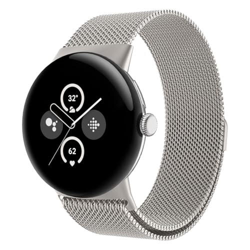 Astorgos Metall Armband Kompatibel mit Google Pixel Watch 1/2/3 41mm, Edelstahl Ersatzarmband Uhrenarmband mit Magnetverschluss für Damen Herren, Sternenlicht Astorgos Metall Armband Kompatibel mit Google Pixel Watch 1/2/3 41mm, Edelstahl Ersatzarmband Uhrenarmband mit Magnetverschluss für Damen Herren, Sternenlicht von Astorgos