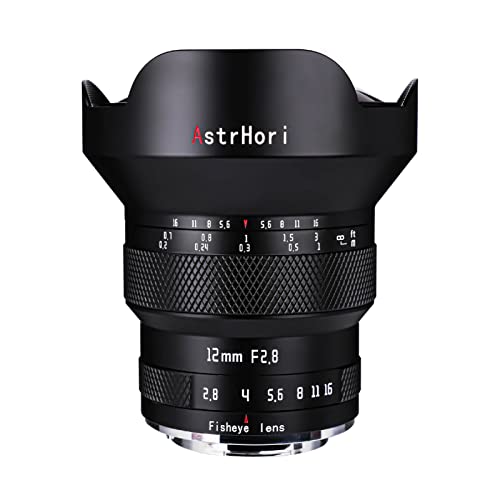 AstrHori 12mm F2.8 Vollformat Manuelles Fischaugenobjektiv 185 ° Ultraweitwinkelobjektiv für spiegellose Sony E-Mount-Kamera A5000,A6000,A6500,A6600,NEX-3,NEX-5,NEX-7,A7,A9,NEX-6 usw. von AstrHori