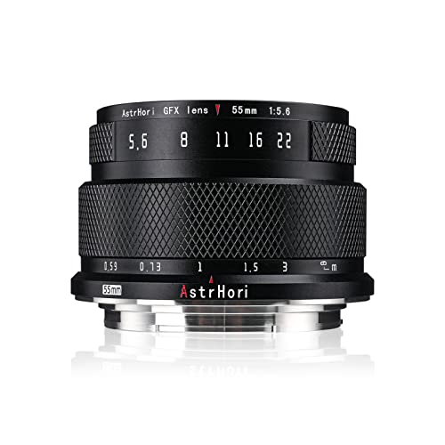 AstrHori 55mm F5.6 Mittelformat-Objektiv mit manueller Festbrennweite Passender 100-Millionen-Pixel-Sensor für FUJIFILM GFX Mount GFX 50SII,GFX100,GFX100 IR Ver,GFX 50S,GFX 50R,GFX 100S von AstrHori