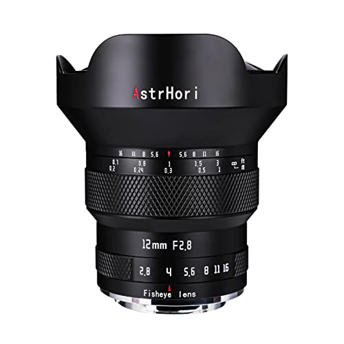 AstrHori Manuelles Fisheye-Objektiv mit 12 mm F2,8, Vollformat, 185 °, Ultraweitwinkelobjektiv für spiegellose Kameras der RF-Mount-Serie von Canon, EOS RP, EOS R5, EOS R6, EOS R3, EOS R usw von AstrHori