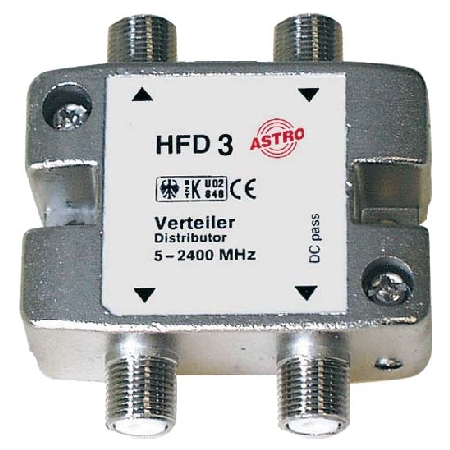 HFD 3  - Sat-Verteiler 3-fach 8-12db 5-2400MHz HFD 3 von Astro Strobel
