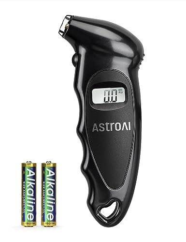 AstroAI Reifendruck Prüfer Digitaler Luftdruckprüfer für Autos mit AAA Batterie & LCD-Display, 150PSI, Geländewagen, Transporter, LKW, Fahrräder (mit Autoventilen) und Motorräder, Schwarz von AstroAI