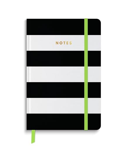 Astrobrights Gebundenes Tagebuch, Hardcover, schwarz-weiße Streifen, 14 x 21 cm, bunte Seiten, 128 linierte Blätter (92053) von Astrobrights
