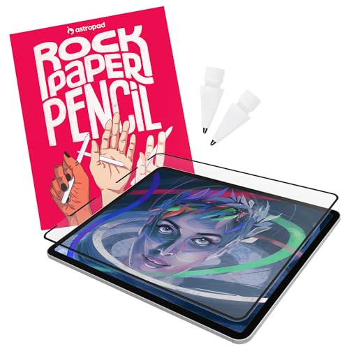 Astropad Rock Paper Pencil 2 - Paper Feel Displayschutzfolie für iPad 10.2 (7., 8., 9. Gen) + Fine-Point Apple Pencil Tips 2 Pack - Kompatibel mit Apple Pencil 1. und 2. Generation - Zeichnen - von Astropad