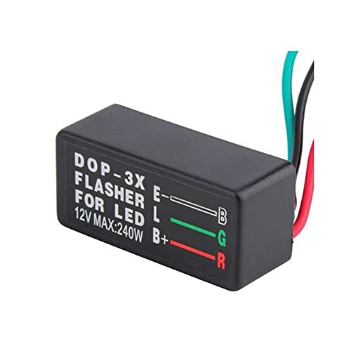 12V LED Elektronisches Blinkrelais, DOP-3X Blinker Blinker für Relais 2 Pole Relais Blinken Blinker Auto Motorrad Blinker Geschwindigkeitsregler Relais Blinken,schwarz von Asudaro