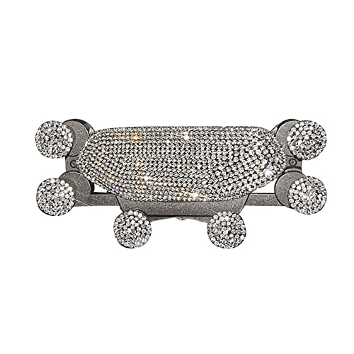 Asudaro Glitzer Kristal Auto Vent Halterung, Bling Auto Handyhalter Mini Entlüftung Auto Handyhalterung Auto Ständer Telefonhalter Strass Kristall Universal Autozubehör für Frauen und Mädchen,Weiß von Asudaro