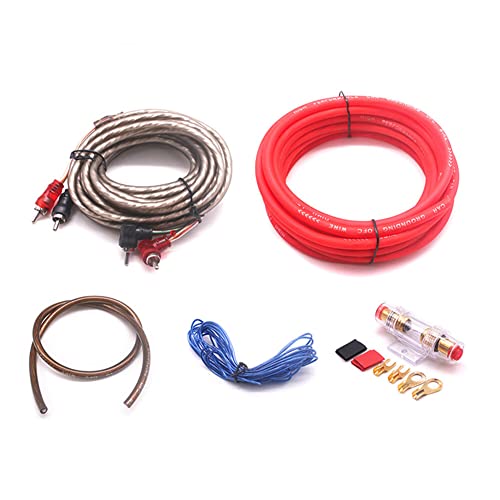 Auto Audio Verstärker Kabel Set,Asudaro 6GA Kfz Verstärker Kabelsatz Anschluss Set,4.5m Auto Subwoofer Kabel Car Audio Wire Lautsprecher Installations-Set mit Sicherungshalter Bausatz von Asudaro