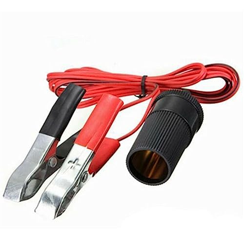 Auto Batterie Clip Verlängerungs Kabel,Asudaro 12v Auto Batterie Clip Auf Zigarettenanzünderbuchse Adapter Lade Klemme Batterie Klemme Clip Mit 2 Klemmen Buchse Steckdose Adapter Alligator Clip Kabel von Asudaro