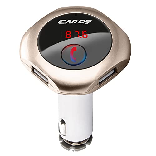 Auto MP3 Player, Asudaro Auto Bluetooth Freisprecheinrichtung Dual-USB-Autoladegerät Zigarettenanzünder USB Adapter Kompatibel mit den meisten Bluetooth-fähigen Tablets, Laptops und Desktops,Gold von Asudaro