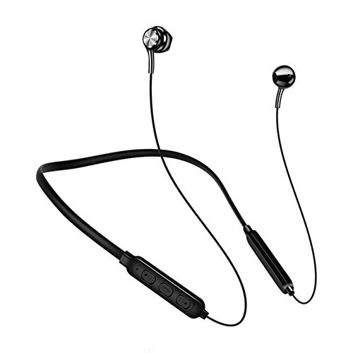 Asudaro Bluetooth 5.0 Sport-Kopfhörer Wasserdicht mit Mikrofon, Magnetische Ohrhörer mit Nackenbügel für Joggen, Outdoor, Büro, Schwarz von Asudaro
