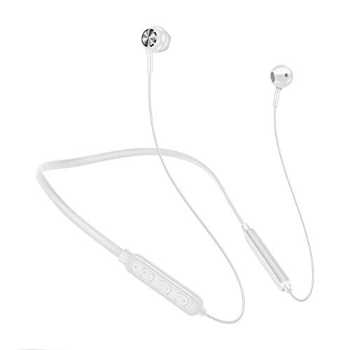 Asudaro Bluetooth 5.0 Sport-Kopfhörer Wasserdicht Drahtlos Magnetische Ohrhörer mit Mikrofon Nackenbügel für Joggen Outdoor Büro, Weiß von Asudaro