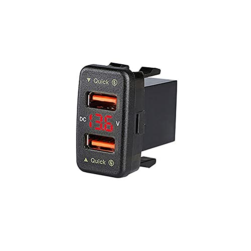 Dual USB Auto Steckdose, Asudaro 36W Autoladegerät 12-24V Dual USB KFZ Ladegerät mit LED Display Meter Voltmeter Kompatibel mit Corolla 2007-2019 KFZ Einbau Buchse Adapter USB KFZ Ladegerät von Asudaro