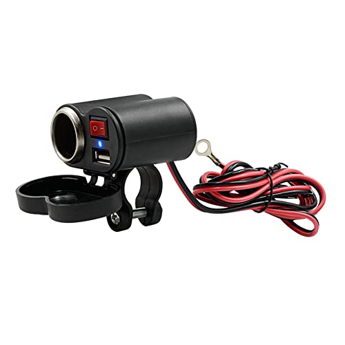 USB Motorrad Zigarettenanzünder Adapter,Asudaro Motorrad Steckdose Motorrad Steckdosenadapter Motorrad Handys Ladegerät Single-Port USB Motorrad Ladegerät mit Abdeckung 12-45V von Asudaro