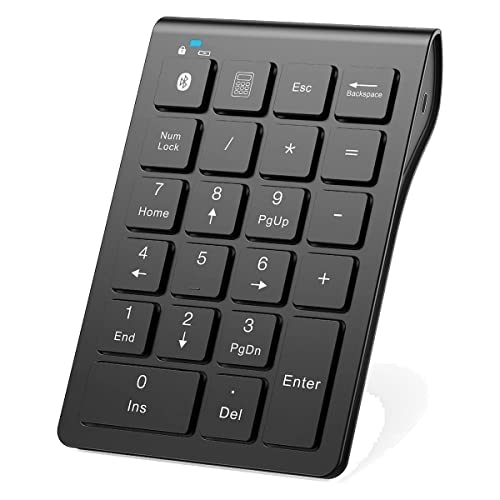 Asuinxurr Kabelloser Bluetooth-Nummernblock, 22 Tasten, Tragbarer, Schlanker Ziffernblock für Laptop, PC, Desktop, Notebook von Asuinxurr